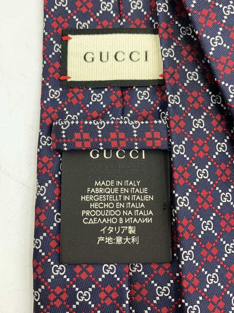 【中古】GUCCI◆ネクタイ/SV1000/RED/メンズ【服飾雑貨他】