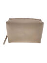 【中古】drip◆Leather Square Pouch M/ポーチ/レザー/GRY/無地【バッグ】