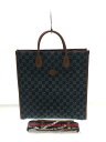 【中古】GUCCI◆トートバッグ/デニム/IDG/総柄/674155/ストラップ付/【バッグ】