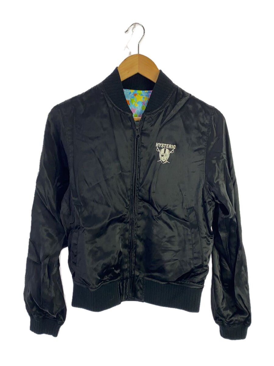 【中古】HYSTERIC GLAMOUR◆ブルゾン/S/レーヨン/BLK/無地/01223ab08【メンズウェア】