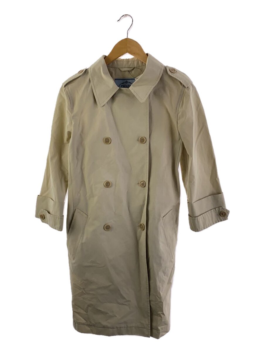 【中古】PRADA◆トレンチコート/42/コットン/BEG/無地/29Y278 R151 U43【レディースウェア】