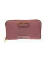 【中古】MIU MIU◆長財布/レザー/PNK/