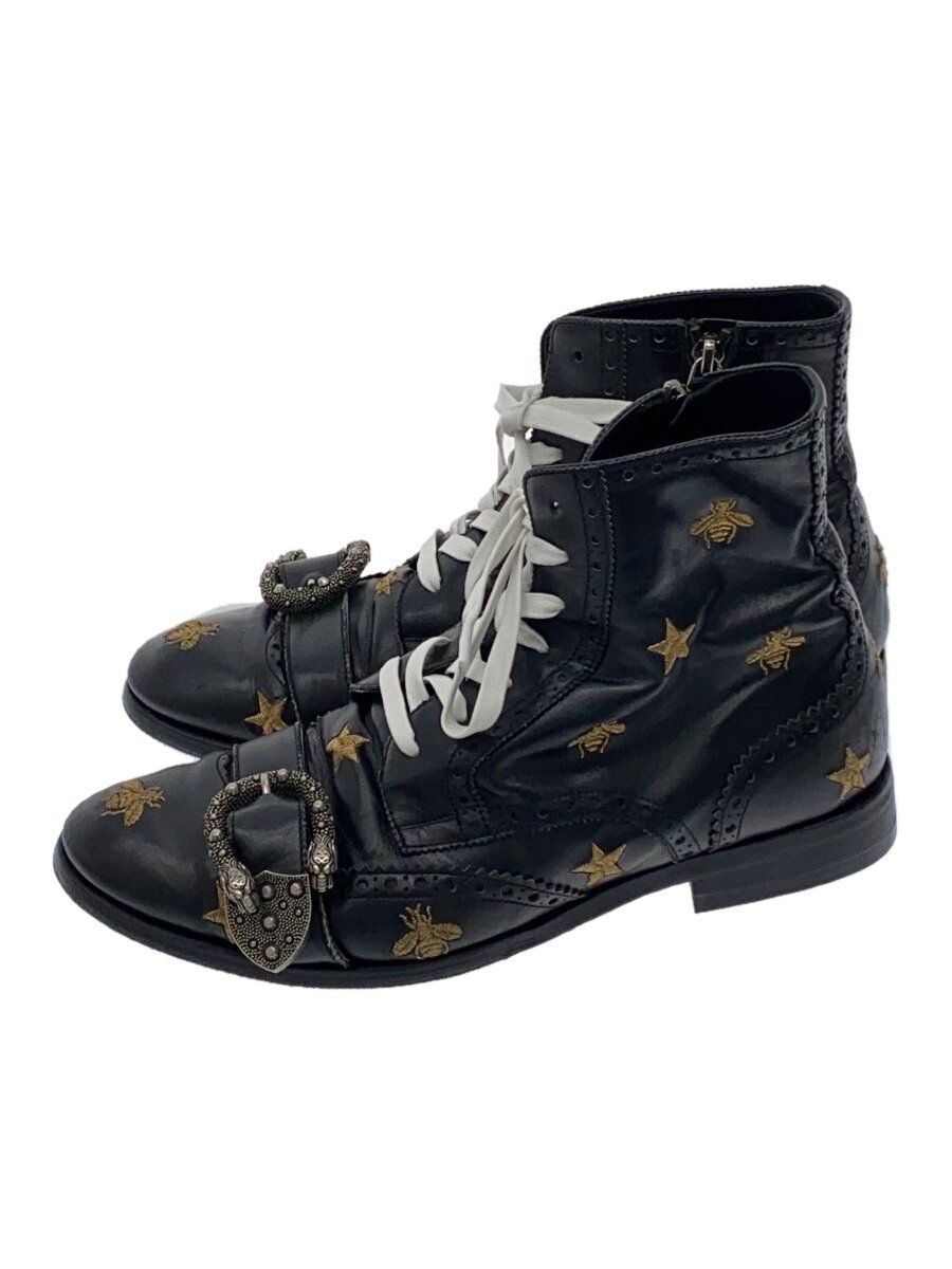 其它 - 【中古】GUCCI◆ブーツ/UK7.5/BLK/レザー/496272【シューズ】