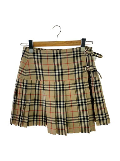 【中古】BURBERRY◆スカート/--/ウール/BEG/チェック/8025832//【レディースウェア】 【中古】BURBERRY◆スカート/--/ウール/BEG/チェック/8025832//【レディースウェア】
