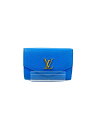 【中古】LOUIS VUITTON◆3つ折り財布/レザー/BLU/無地/レディース【服飾雑貨他】(4)