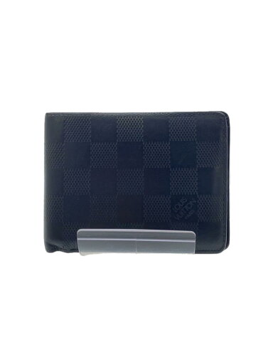 【中古】LOUIS VUITTON◆ポルト・フォイユ・ミュルティプル_ダミエ・アンフィニ_BLK/レザー/BLK/メンズ【服飾雑貨他】 【中古】LOUIS VUITTON◆ポルト・フォイユ・ミュルティプル_ダミエ・アンフィニ_BLK/レザー/BLK/メンズ【服飾雑貨他】
