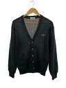 【中古】Crocodile◆カーディガン(薄手)/モヘアカーディガン/M/アクリル/GRY/ロゴパッチ/無地【メンズウェア】