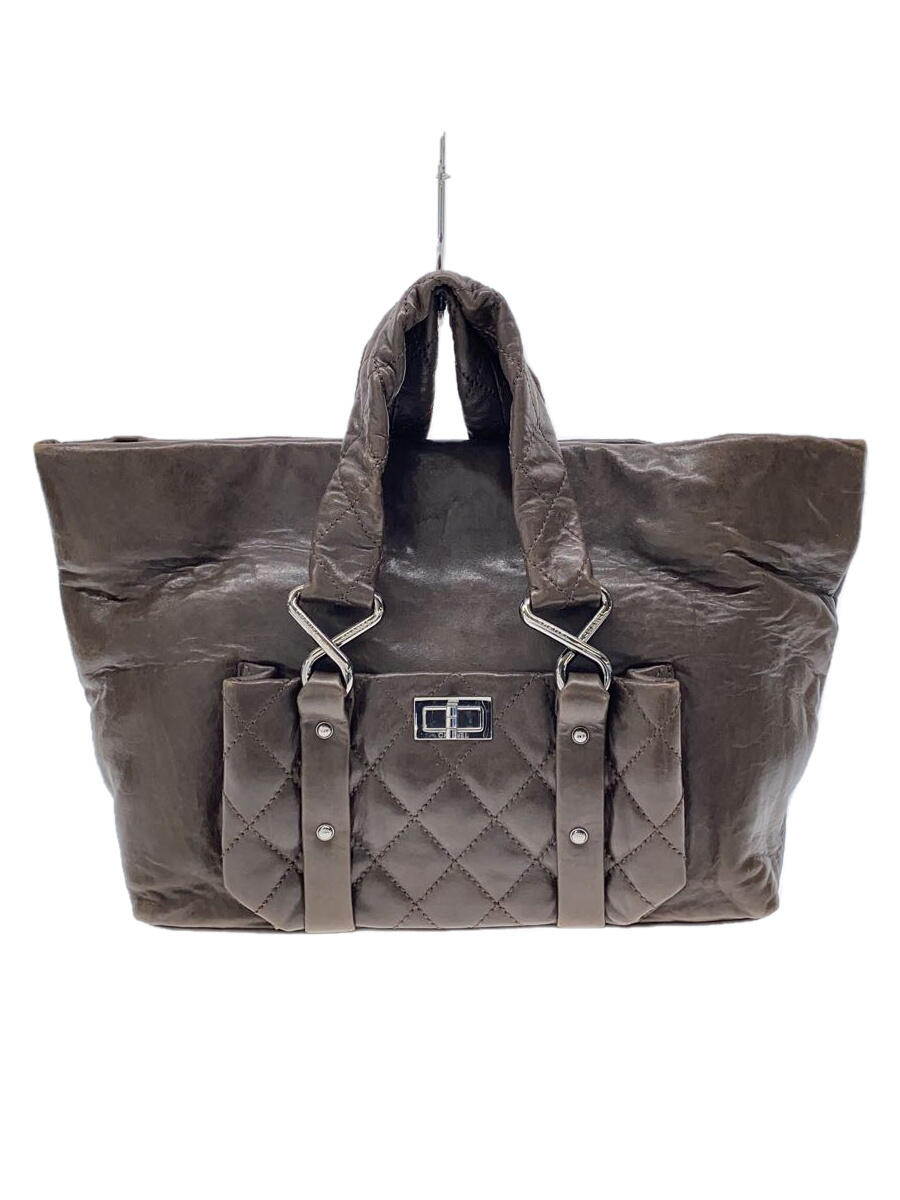 【中古】CHANEL◆2.55トートバッグ/ハンドバッグ/レザー/BRW【バッグ】