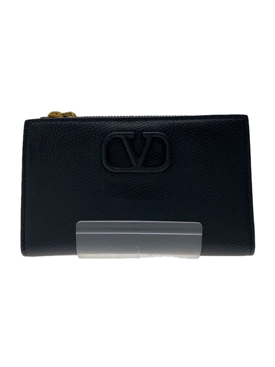Clothing Accessories (Caps, Ties, Belts) - 【中古】VALENTINO◆2つ折り財布/レザー/BLK/レディース【服飾雑貨他】