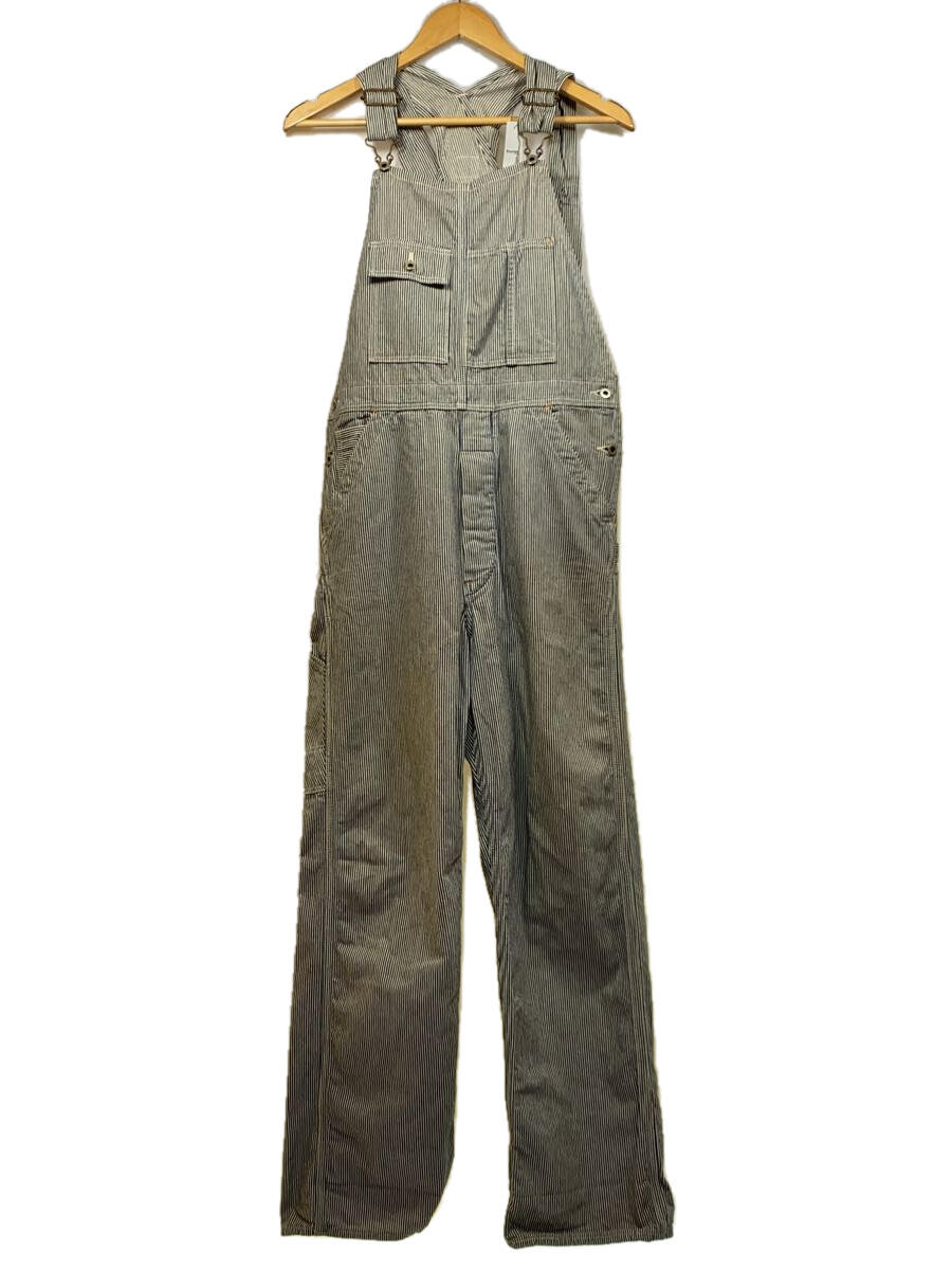 【中古】orSlow◆ヒッコリー/オーバーオール/XS/コットン/WHT/ストライプ【メンズウェア】