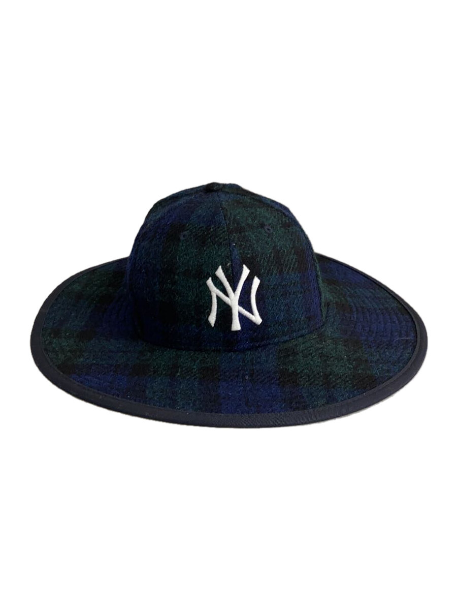 【中古】NEW ERA◆ハット/7 1/2/ウール/GRN/チェック/メンズ【服飾雑貨他】
