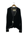 【中古】OUAT◆OFFICE CARDIGAN/カーディガン(薄手)/2/コットン/BLK/0-004-07CD【メンズウェア】