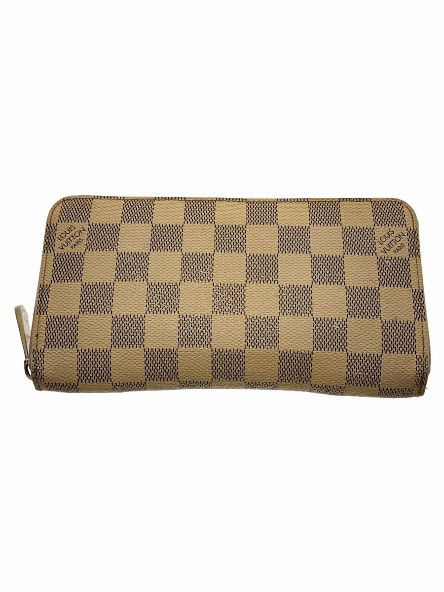 【中古】LOUIS VUITTON◆ジッピー・ウォレット_ダミエ・アズール_WHT/PVC/WHT/総柄/メンズ【服飾雑貨他】