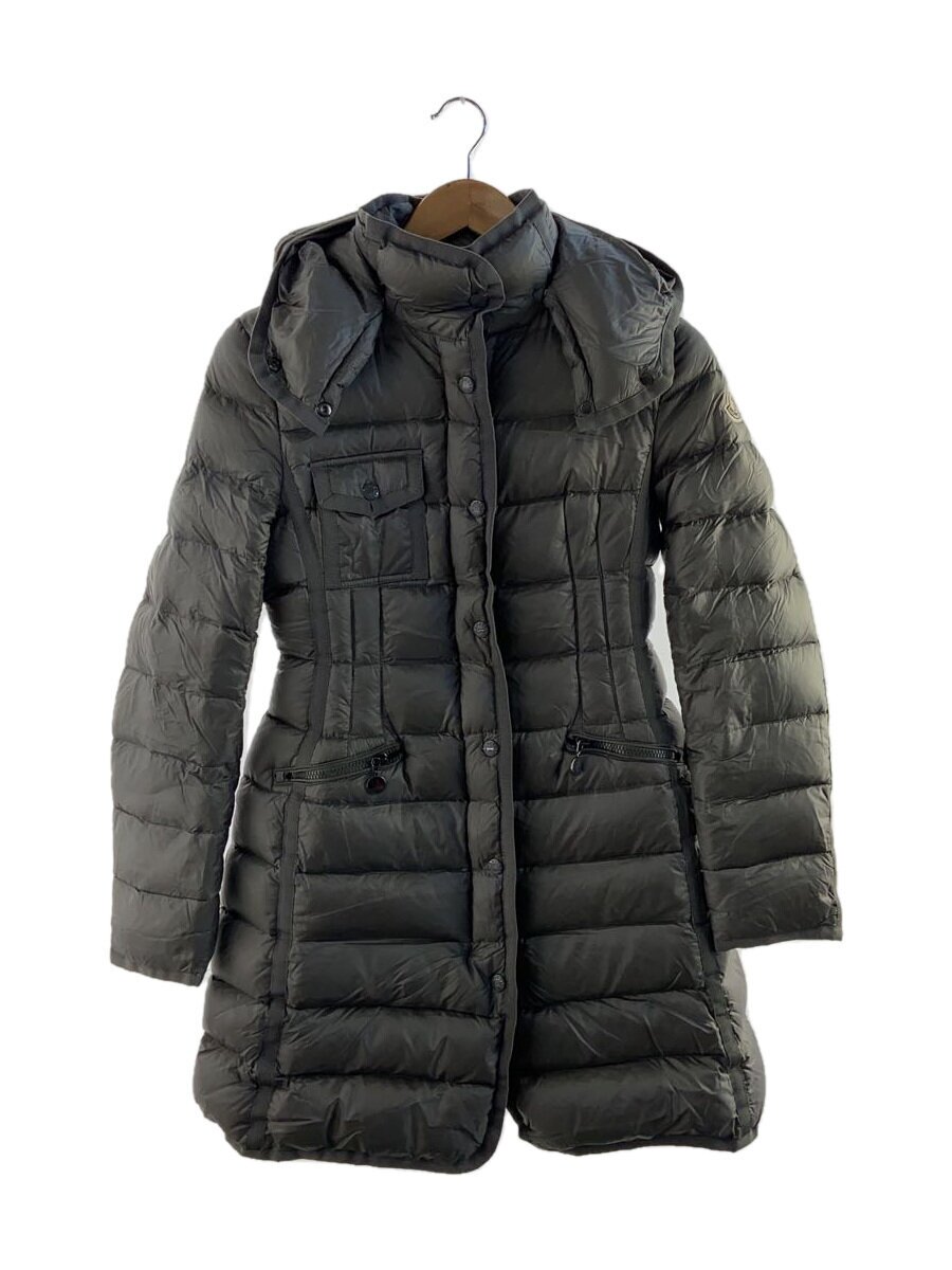 【中古】MONCLER◆HERMINE/GIUBBOTT/ロングダウンジャケット/0/ポリエステル/グレ/無地/220934995//【レディースウェア】