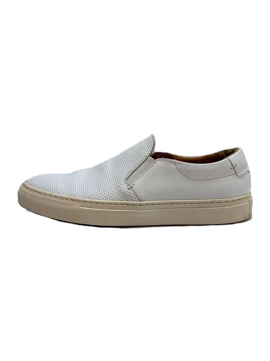 【中古】BARNEYS NEWYORK◆パンチングレザースリップオンシューズ/39/WHT/レザー【シューズ】