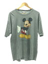 Disney◆ミッキープリント/Tシャツ/XL/グレー