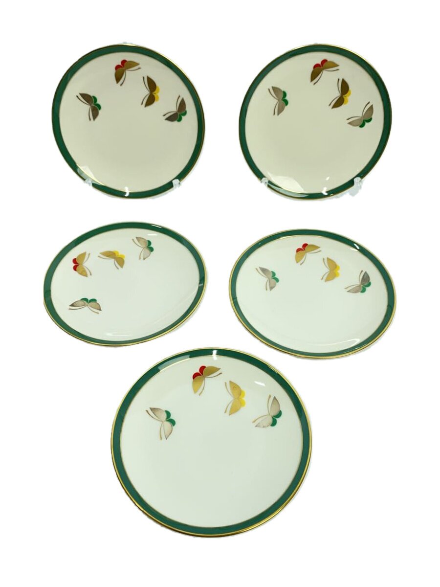 【中古】香蘭社◆蝶/小皿/5点セット/ホワイト【キッチン用品】