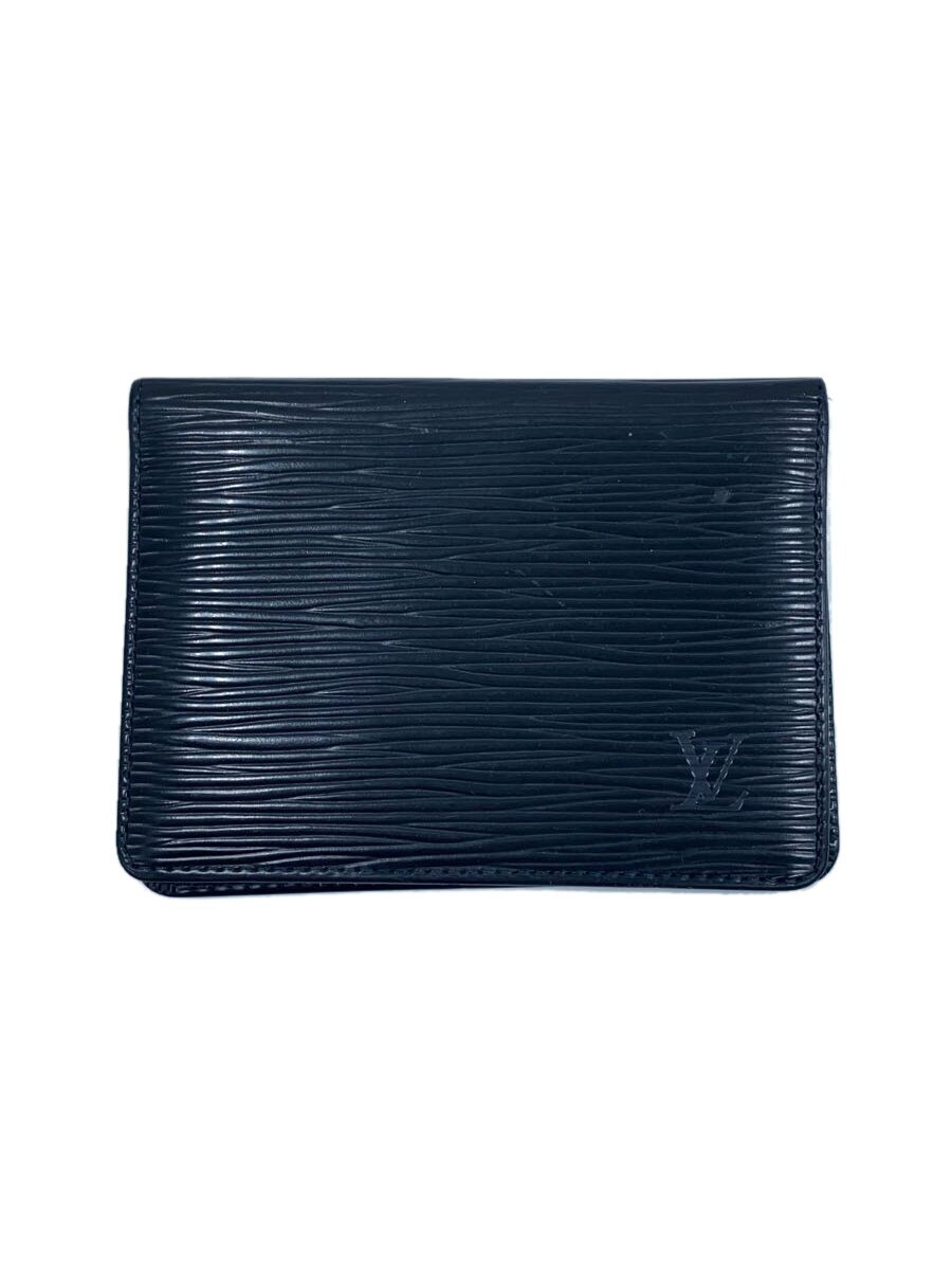 【中古】LOUIS VUITTON◆ポルト2カルト・ヴェルティカル_エピ_BLK/--/BLK/メンズ【服飾雑貨他】