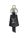 【中古】LOUIS VUITTON◆キーホルダー・LVクロッシュクレ_BLK/牛革/BLK/メンズ/M68020/キーリング【服飾雑貨他】