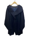 【中古】YOHJI YAMAMOTO◆24AW/SAXONY R-HOODED CAPE COAT/2/ウール/NVY/無地【メンズウェア】