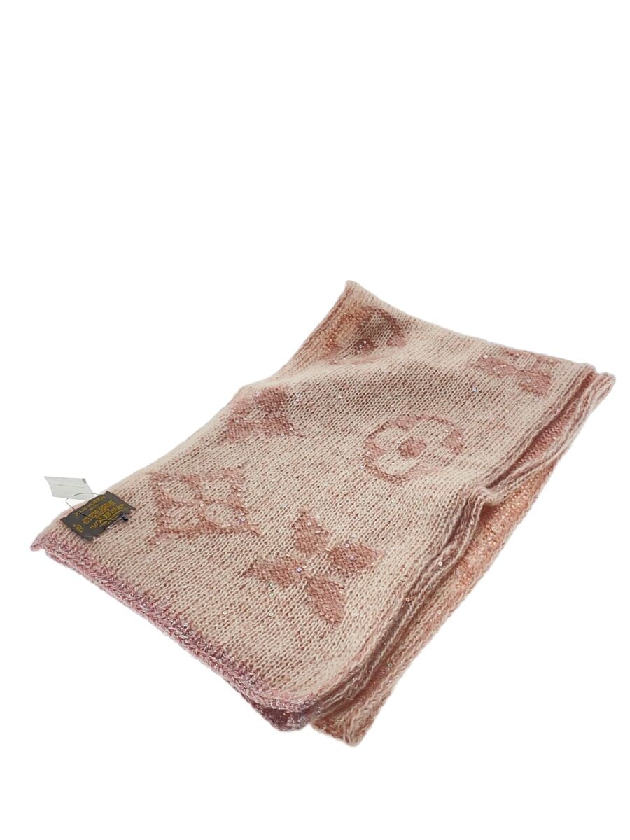 【中古】LOUIS VUITTON◆マフラー/モヘア/PNK/レディース【服飾雑貨他】