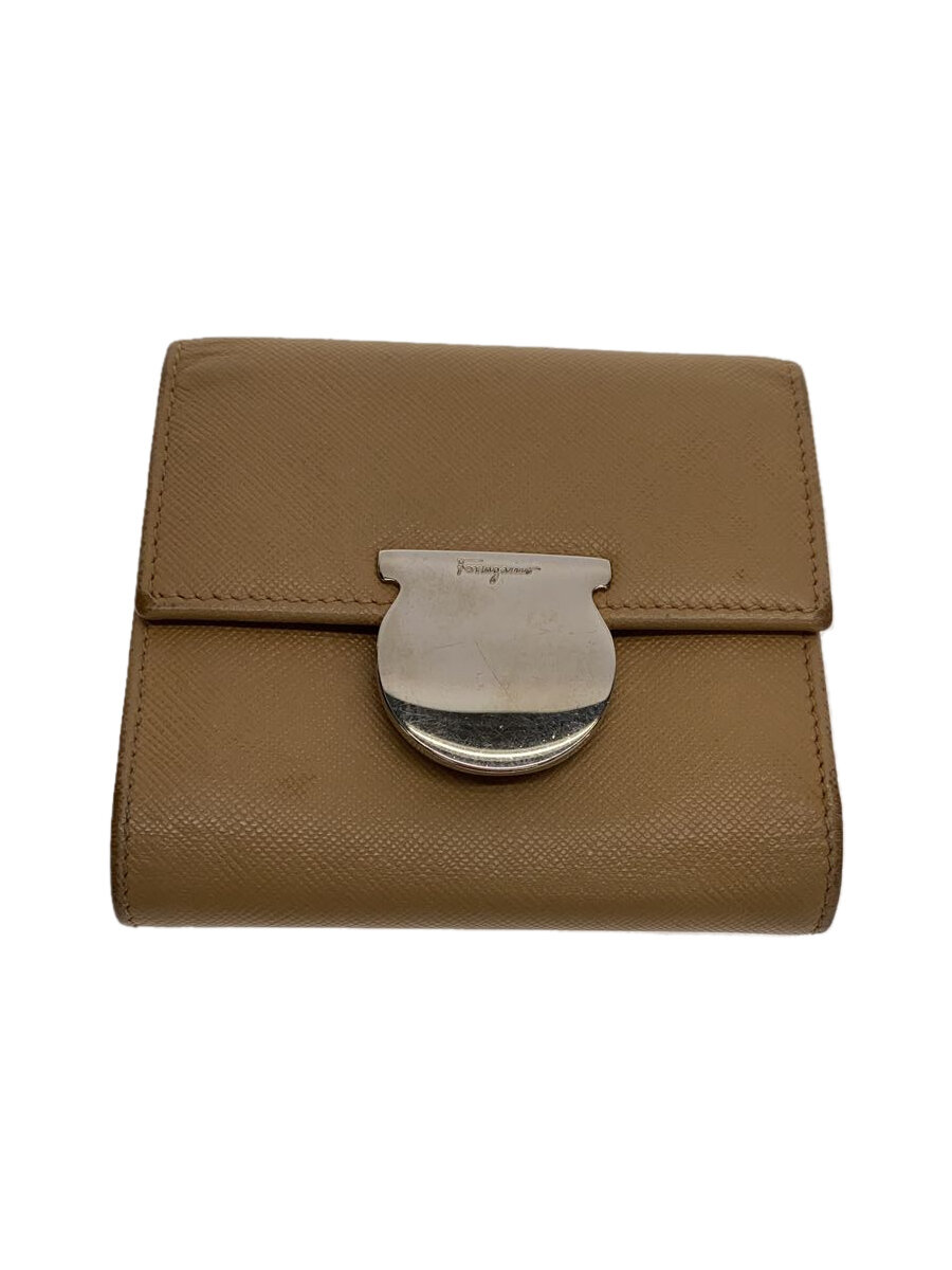 【中古】Salvatore Ferragamo◆2つ折り財布/--/BEG/レディース【服飾雑貨他】