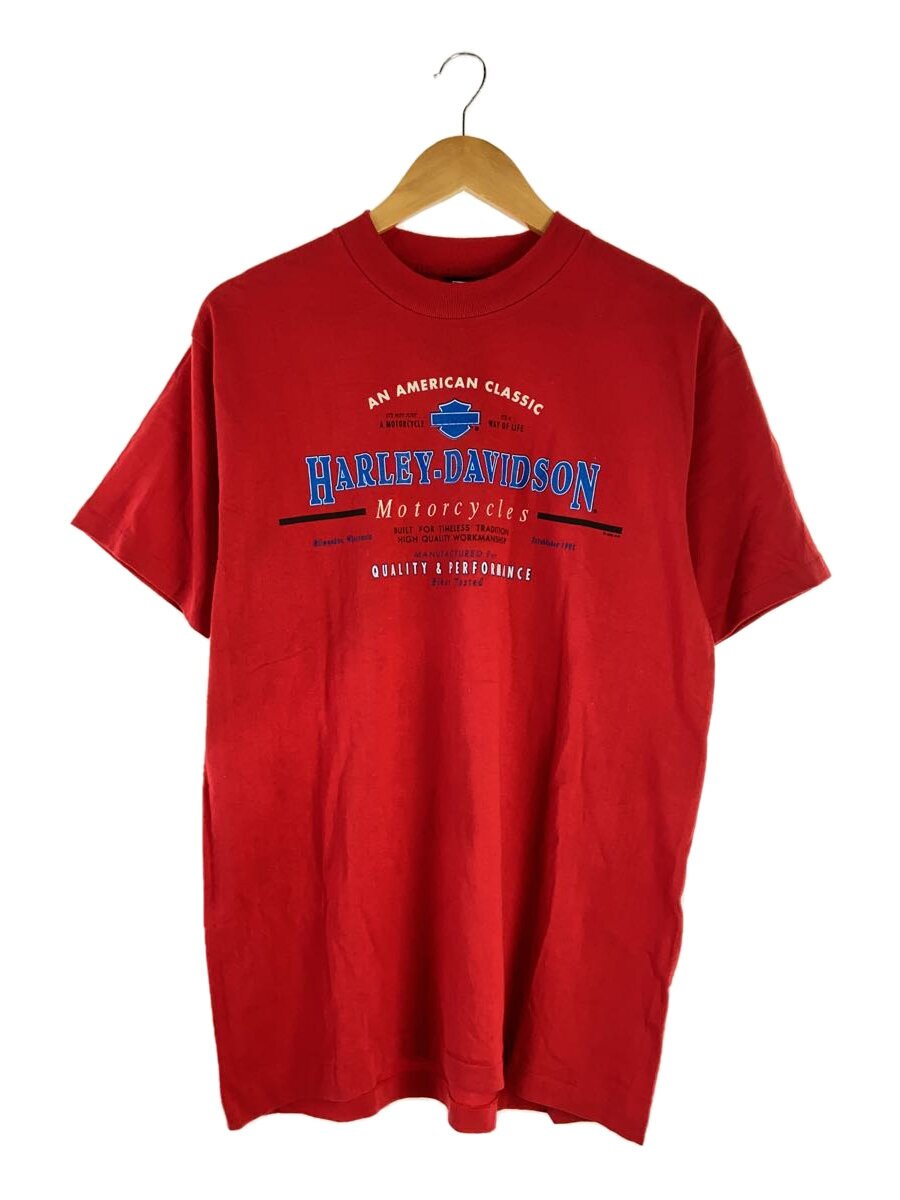 Rakuten - 【中古】HARLEY DAVIDSON◆90s/USA製/C1995/デッドストック/Tシャツ/M/コットン/RED【メンズウェア】