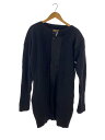 【中古】YOHJI YAMAMOTO◆カーディガン(厚手)/3/ウール/BLK/HC-K86-880【メンズウェア】