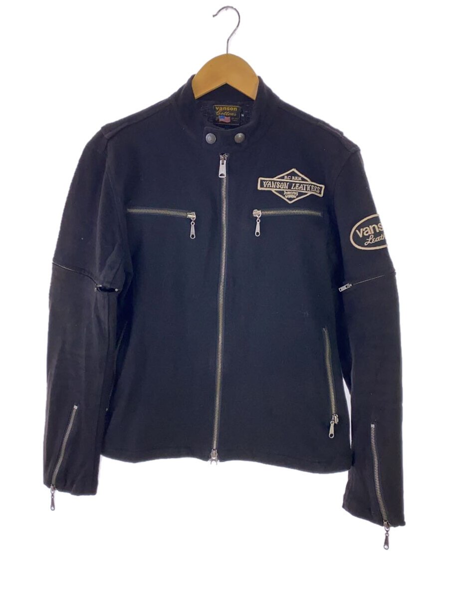 【中古】VANSON◆ジャケット/M/コットン/BLK【メンズウェア】