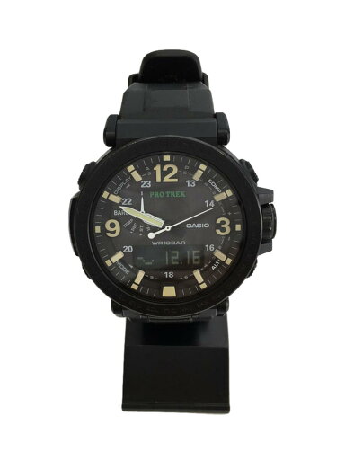 【中古】CASIO◆クォーツ腕時計/アナログ/BLK/PRG-600Y【服飾雑貨他】 【中古】CASIO◆クォーツ腕時計/アナログ/BLK/PRG-600Y【服飾雑貨他】