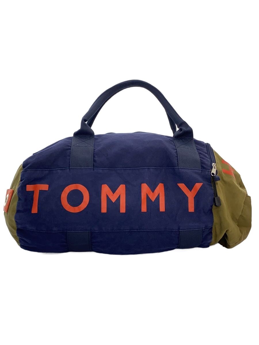 【中古】TOMMY HILFIGER◆ボストンバッグ/コットン/NVY//【バッグ】