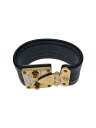 【中古】LOUIS VUITTON◆バングル/レザー/BLK/レディース/M92750/ブラスレセリュール/イエローステッチ【服飾雑貨他】