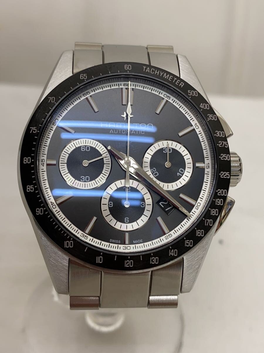【中古】HAMILTON◆ジャズマスターパフォーマーオートクロノ自動巻腕時計/アナログ/ステンレス/SLV/H366060//【服飾雑貨他】