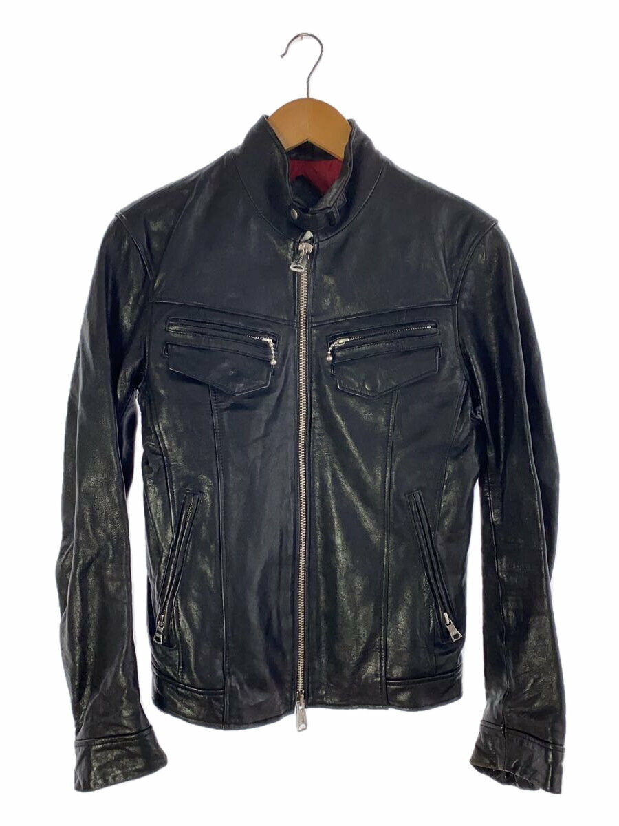 【中古】Buffalo Bobs◆シングルライダースジャケット/--/羊革/BLK【メンズウェア】