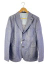 【中古】COMME des GARCONS HOMME◆AD2014/テーラードジャケット/M/リネン/BLU【メンズウェア】