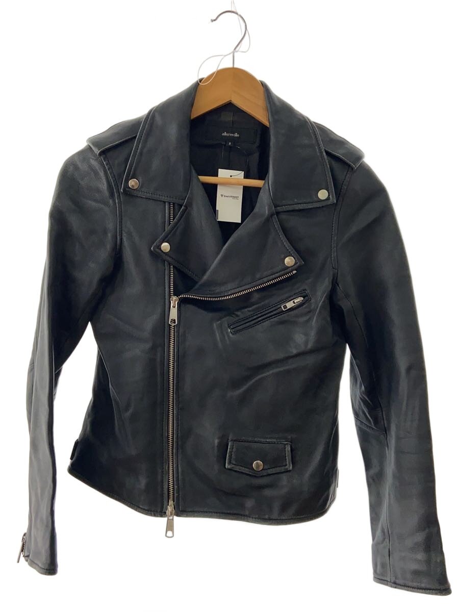 【中古】allureville◆ラムレザー ダブルライダースジャケット/2/羊革/BLK/201510-19-070-95-020【レディースウェア】
