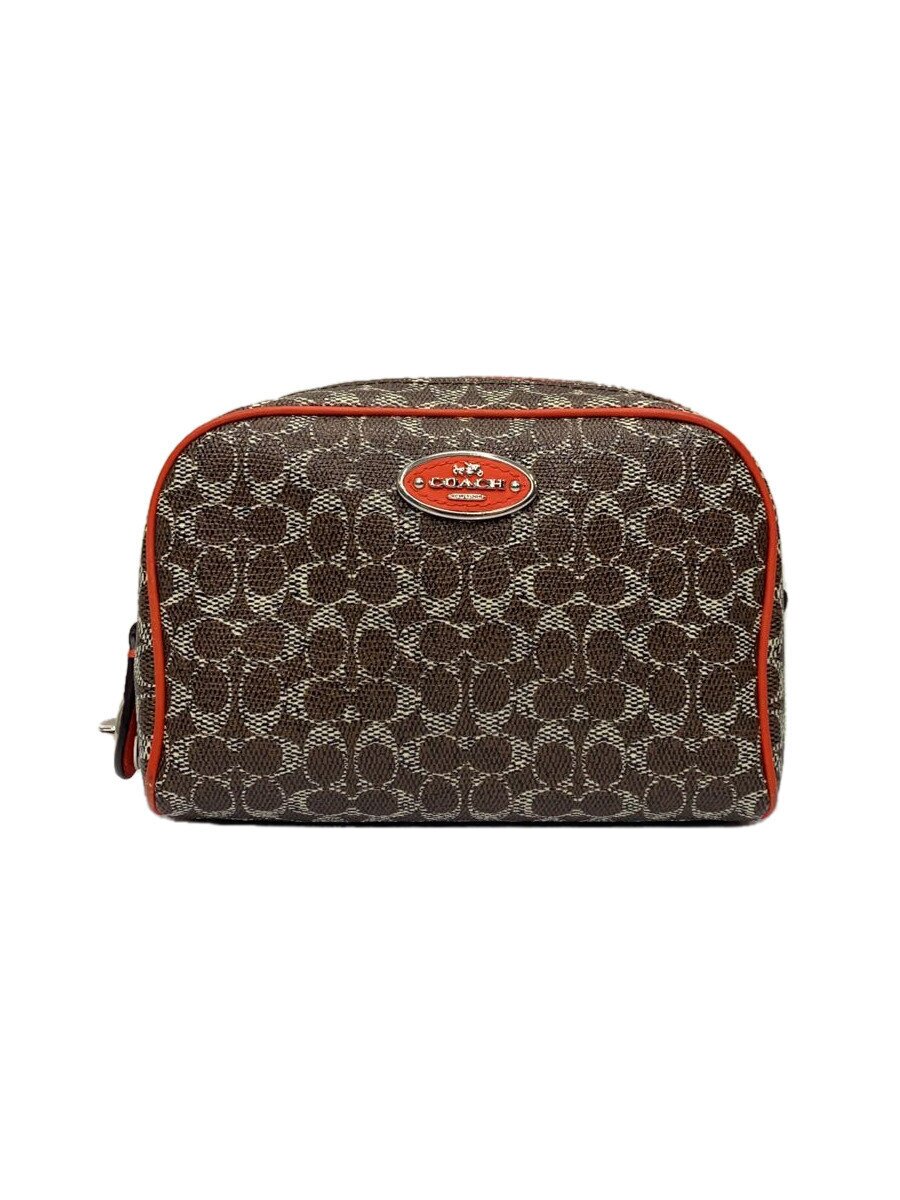 【中古】COACH◆ショルダーバッグ/レザー/BRW/総柄/F1420【バッグ】