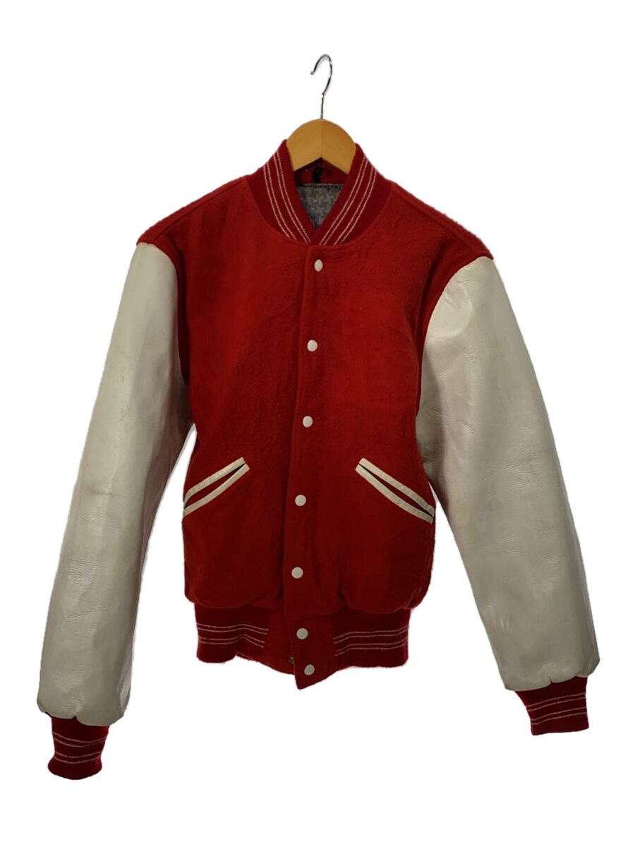 【中古】BUTWIN◆60-70S/スタジャン/--/ウール/RED【メンズウェア】
