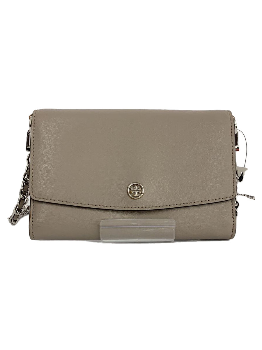 【中古】TORY BURCH◆ROBINSON CHAIN WALLET/--/BEG/無地/レディース【服飾雑貨他】