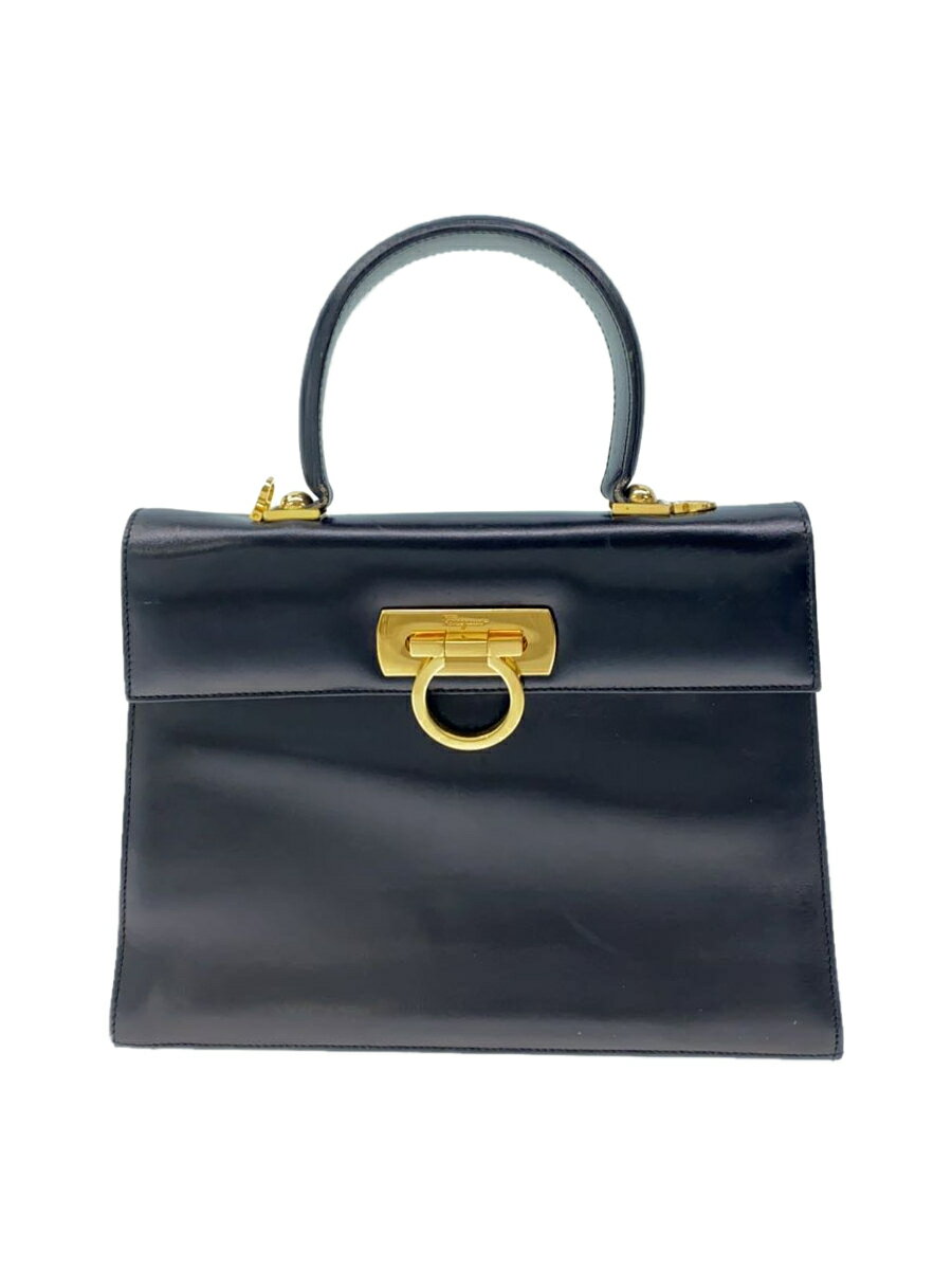 【中古】Salvatore Ferragamo◆ハンドバッグ/--/BLK/無地/BA212181【バッグ】