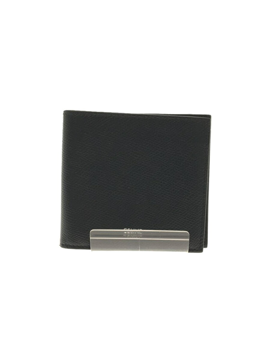 【中古】CELINE◆バイフォールドウォレット/グレインドカーフスキン2つ折り財布/レザー/NVY/メンズ/10B653【服飾雑貨他】
