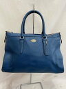 【中古】COACH◆ショルダーバッグ/レザー/BLU/無地【バッグ】