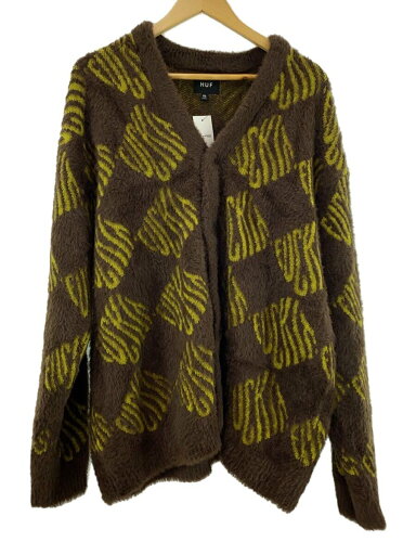 【中古】HUF◆カーディガン(厚手)/XXL/ナイロン/BRW/総柄【メンズウェア】 【中古】HUF◆カーディガン(厚手)/XXL/ナイロン/BRW/総柄【メンズウェア】