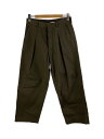 【中古】PORT BY ARK◆2tuck Trousers/ボトム/センタープレス/1/コットン/カーキ/PO10-P002/日本製【メンズウェア】