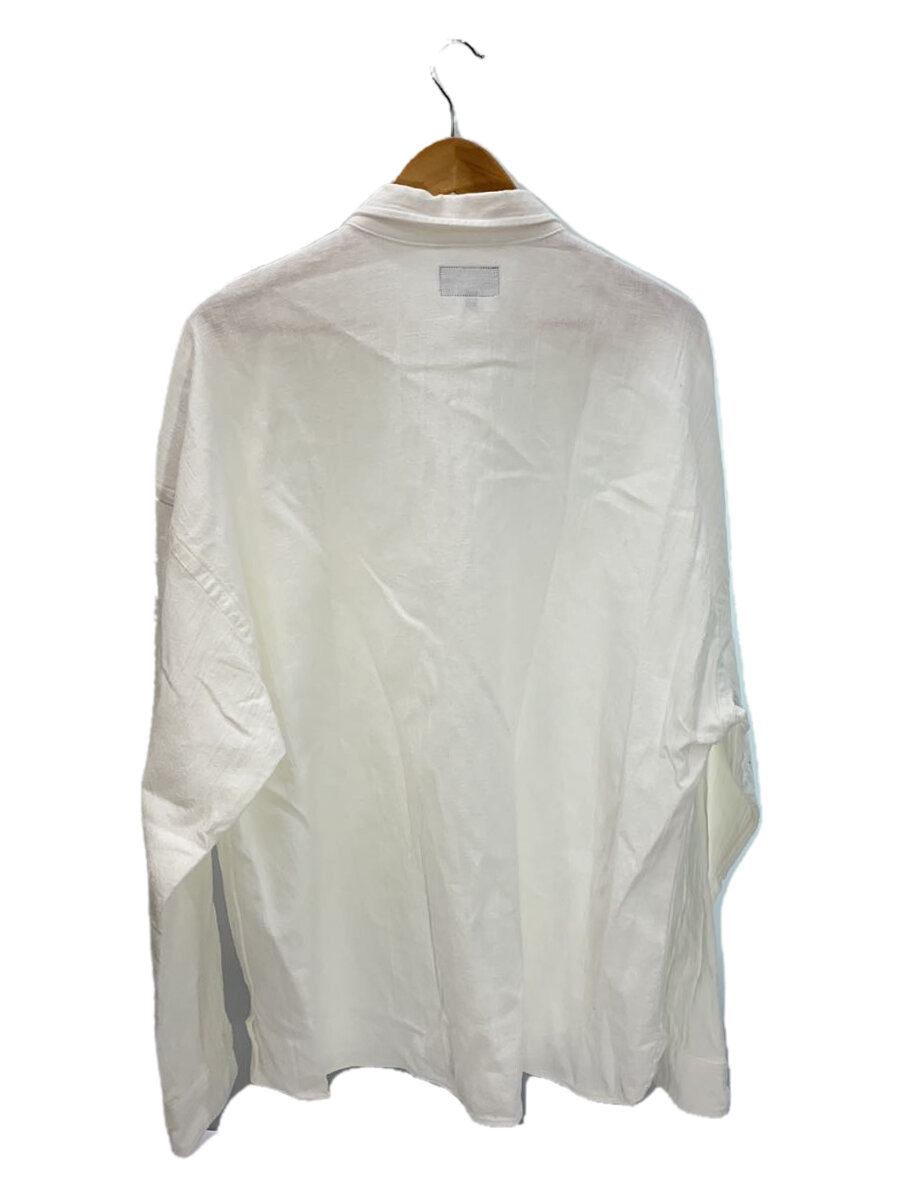 【中古】DESCENDANT◆長袖シャツ/3/コットン/WHT/無地【メンズウェア】