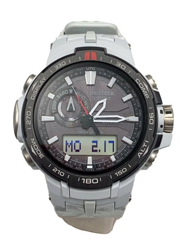 【中古】CASIO◆ソーラー腕時計・PROTREK/デジアナ/WHT【服飾雑貨他】 【中古】CASIO◆ソーラー腕時計・PROTREK/デジアナ/WHT【服飾雑貨他】