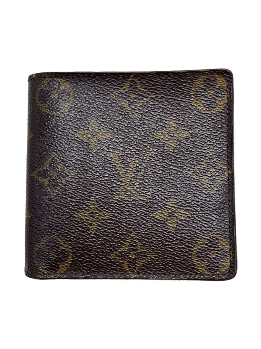 【中古】LOUIS VUITTON◆ポルト・フォイユ・マルコ_モノグラム・キャンバス_BRW/PVC/BRW/総柄/レディース【服飾雑貨他】