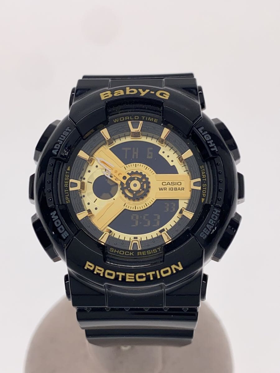 【中古】CASIO◆クォーツ腕時計・Baby-G/デジアナ/BLK【服飾雑貨他】