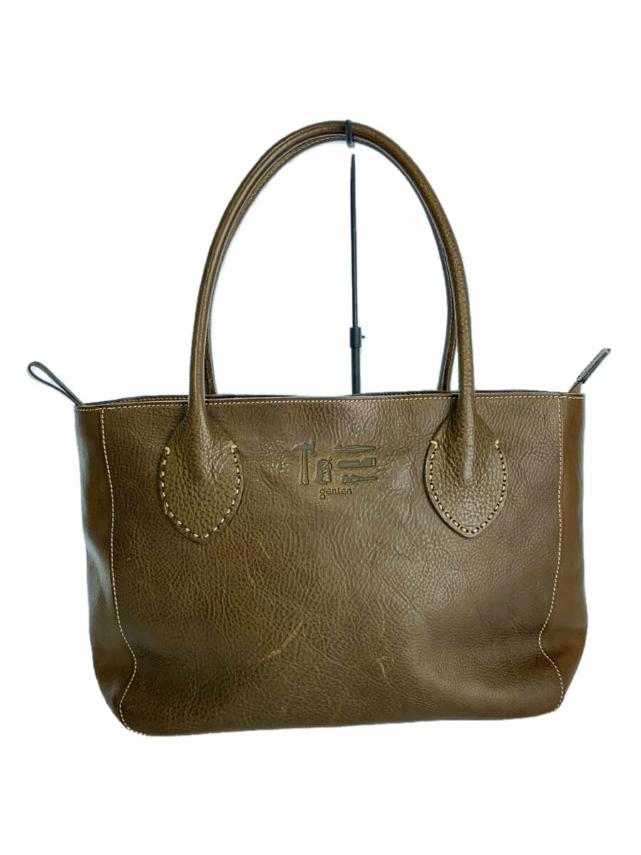 【中古】GENTEN◆トートバッグ/レザー/BRW【バッグ】