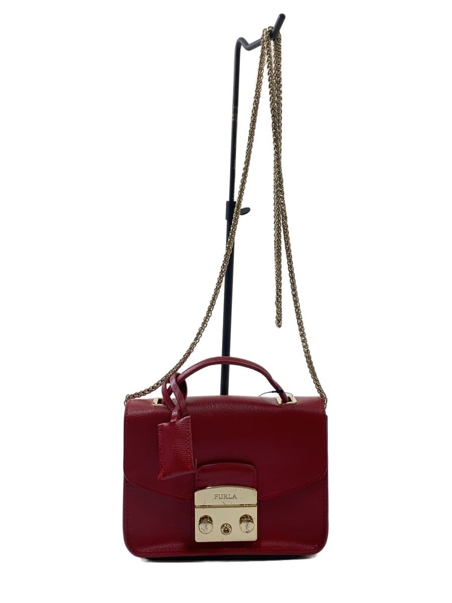 Furla - 【中古】FURLA◆ショルダーバッグ/レザー/RED/レッド/メトロポリス/ミニクロスボディバッグ【バッグ】
